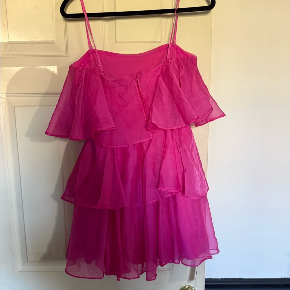 Abercrombie & Fitch Organza Tiered Strapless Mini Dress | NWT - Picture 6 of 8